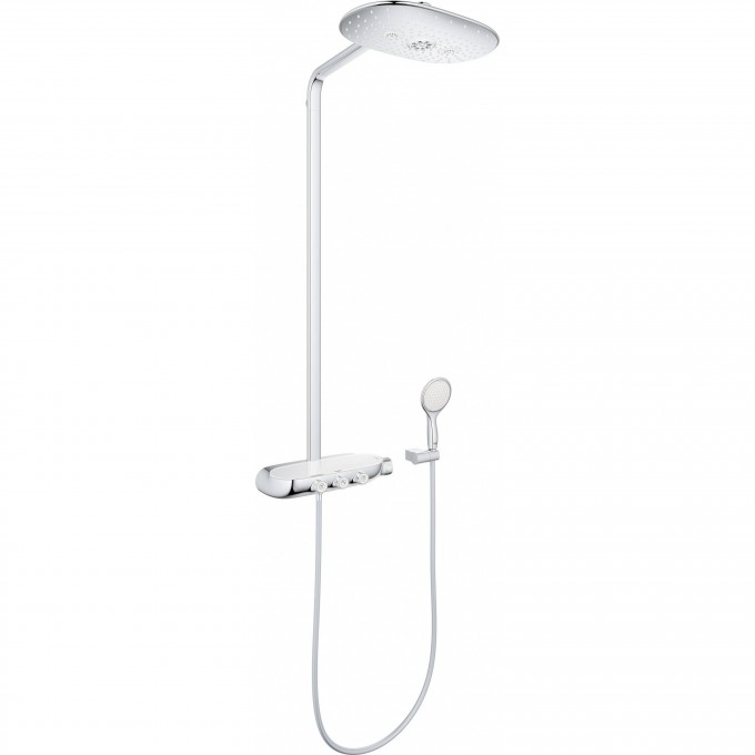 Душевая система GROHE RAINSHOWER SMARTCONTROL 360 DUO с термостатическим смесителем для настенного монтажа, 3 режима верхнего душа, белая луна 26250LS0