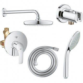 Комплект для душа GROHE EUROSMART с душевым гарнитуром и верхним душем Euphoria Cosmopolitan 180, хром (124440)