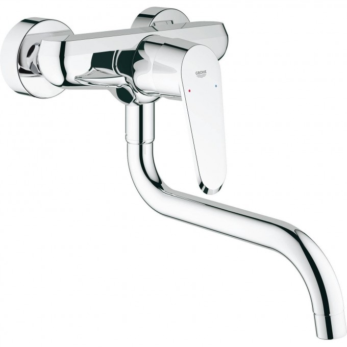 Смеситель для кухни GROHE EURODISC COSMOPOLITAN, настенный с низким изливом, хром 33772002