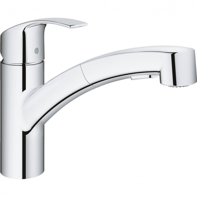 Смеситель для кухни GROHE EUROSMART NEW с выдвижным изливом, низкий излив, хром 30305000