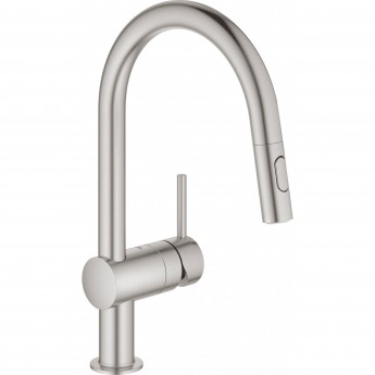Смеситель для кухни GROHE MINTA с выдвижным изливом, суперсталь (32321DC2)
