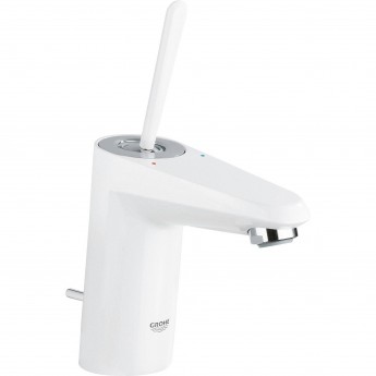 Смеситель для раковины GROHE EURODISC JOY с донным клапаном, низкий излив, белая луна