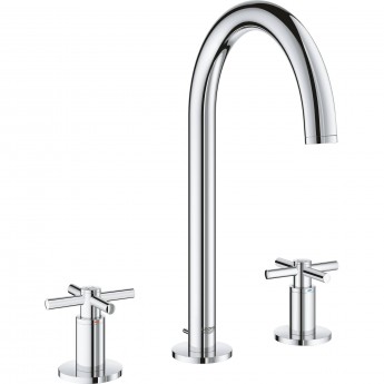 Смеситель GROHE ATRIO NEW двухвентильный для раковины на 3 отверстия, монтаж на бортик, хром (20008003)